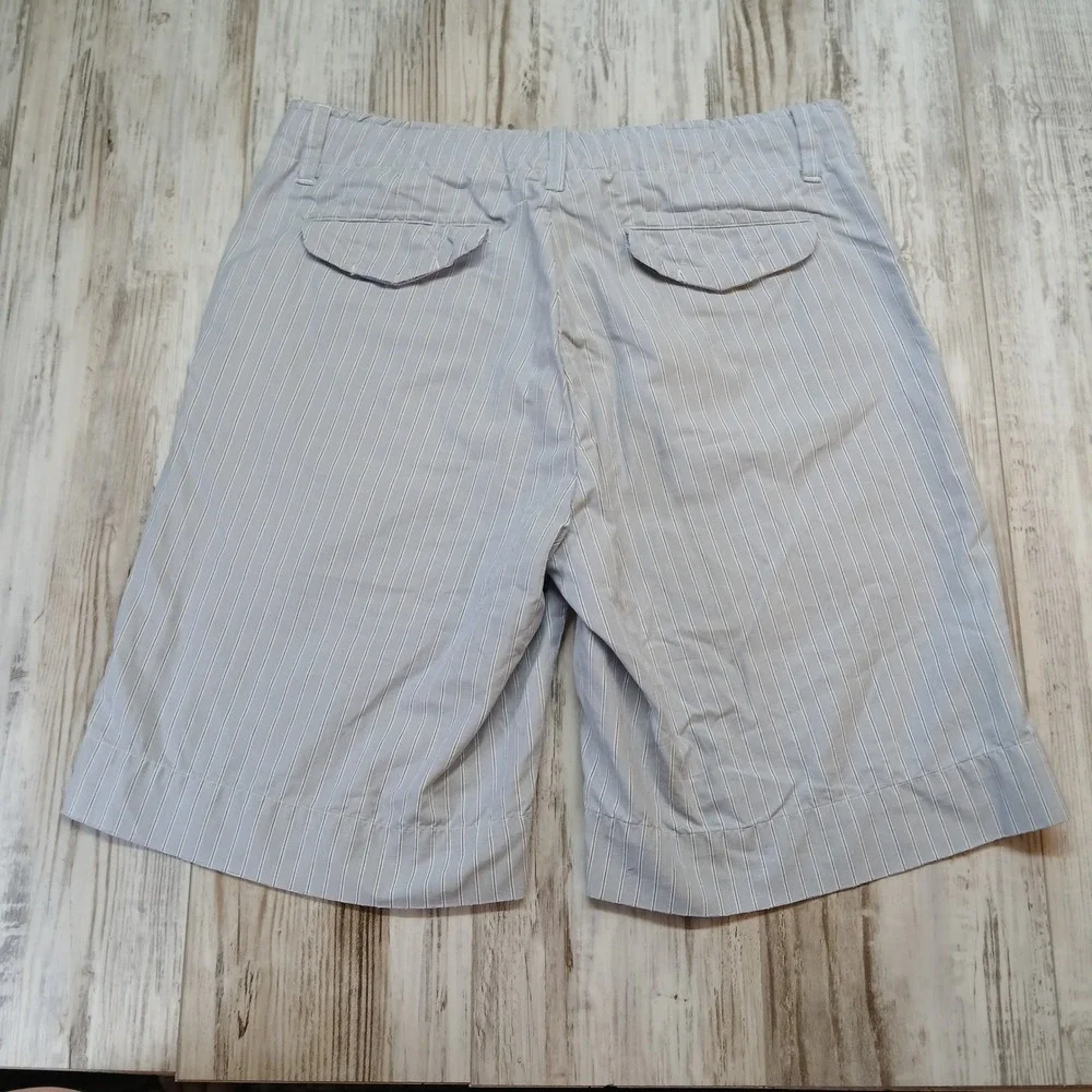 Polo Ralph Lauren Mens Blue White Striped Cotton Madison Ave Shorts Size 32